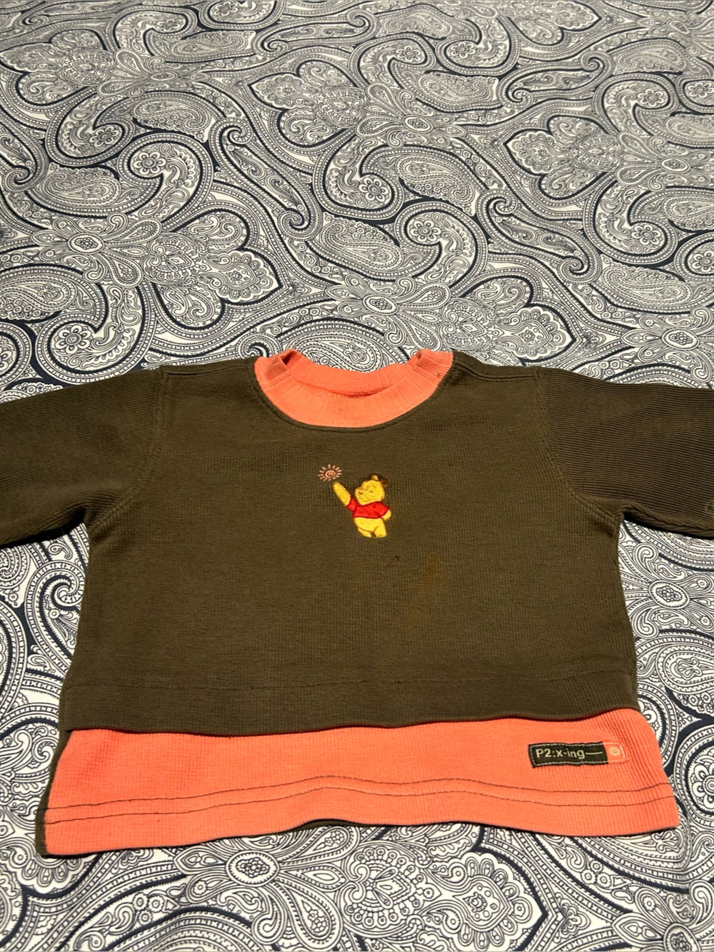 Disney Olive & Coral Winnie the Pooh Knit Sweatshirt